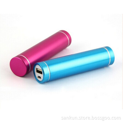 Portable tube cylinder shape power bank 2600mah portable mobile power bank/mobile power supply